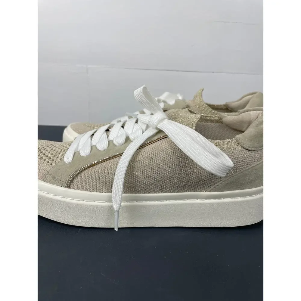 VANELi Sport Yaqira Metallic Knit/Suede Platform Sneakers Light Taupe Sz 7M NWOB